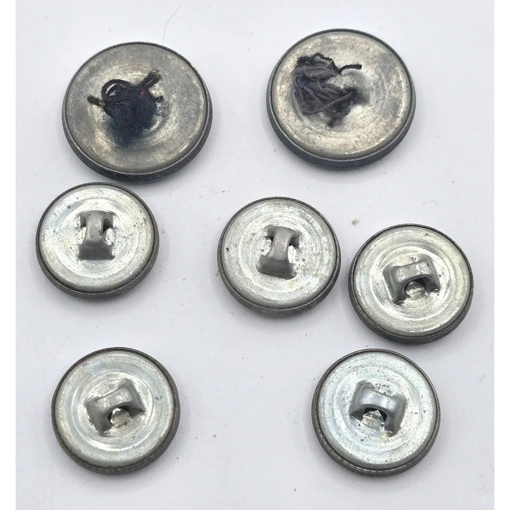 Vintage Silver Tone Heraldic Crest Blazer Jacket Buttons Lot 7 Shank 20mm 15mm